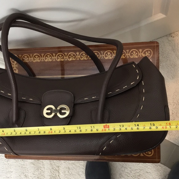 New Escada brown leather handbag handmade in Italy - Picture 12 of 16